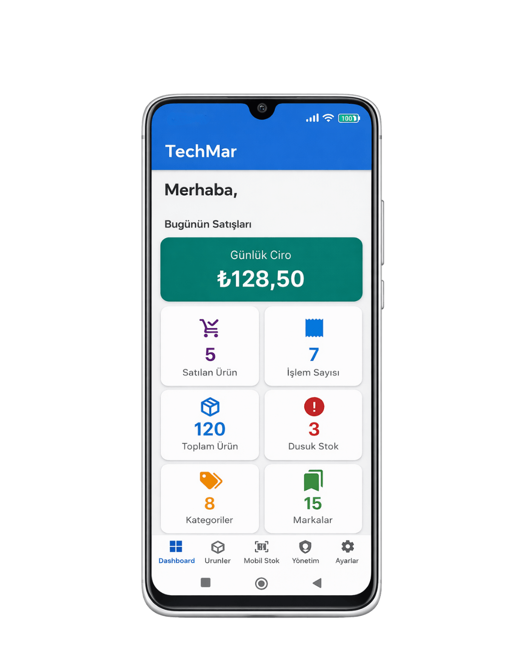 TechMar mobil stok yönetimi